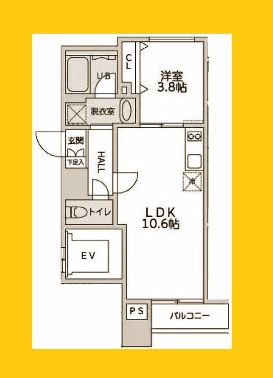 レジデンスセゾン子安(1LDK/3階)の間取り写真