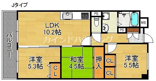 サニーコットン住之江(3LDK/3階)の間取り写真