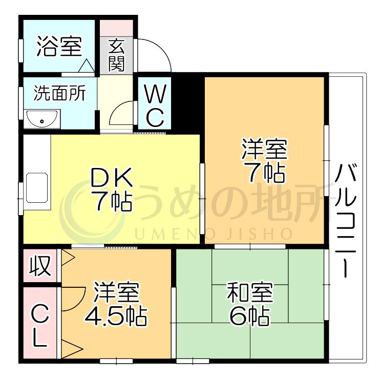 フレグランスシオン(3DK/2階)の間取り写真