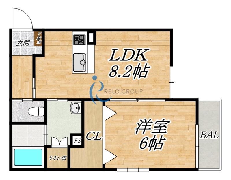 GLICINA南巽VIENT(1LDK/2階)の間取り写真