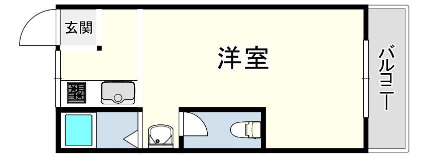 マンションカザミドリ(1K/2階)の間取り写真