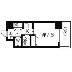 AXIS桜通内山(1K/14階)の間取り写真