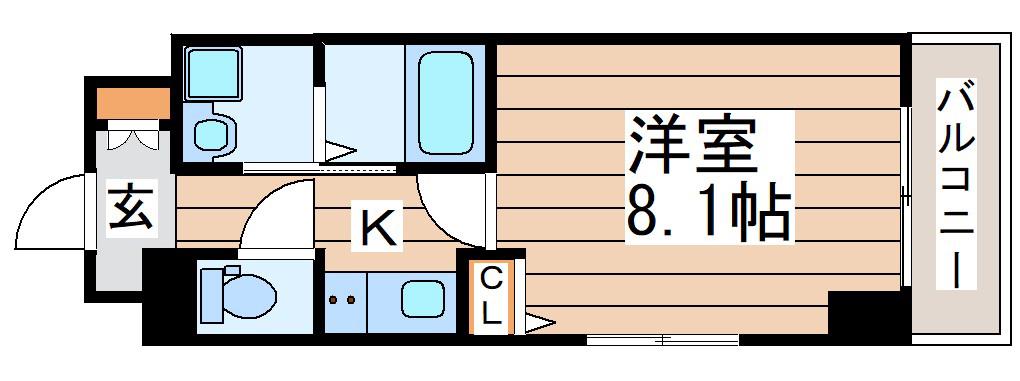 APPLE泉中央(1K/7階)の間取り写真