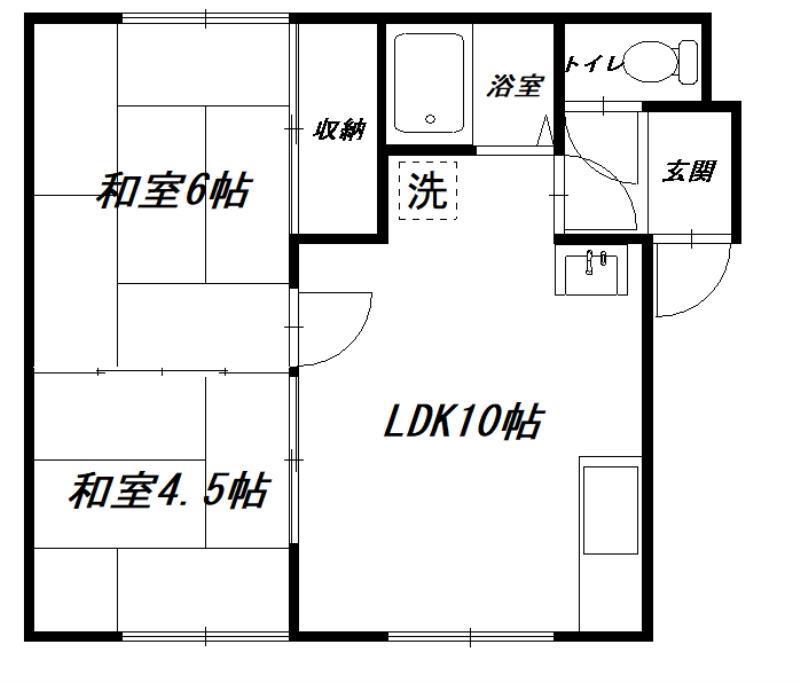 シルバーハイツ(2LDK/1階)の間取り写真