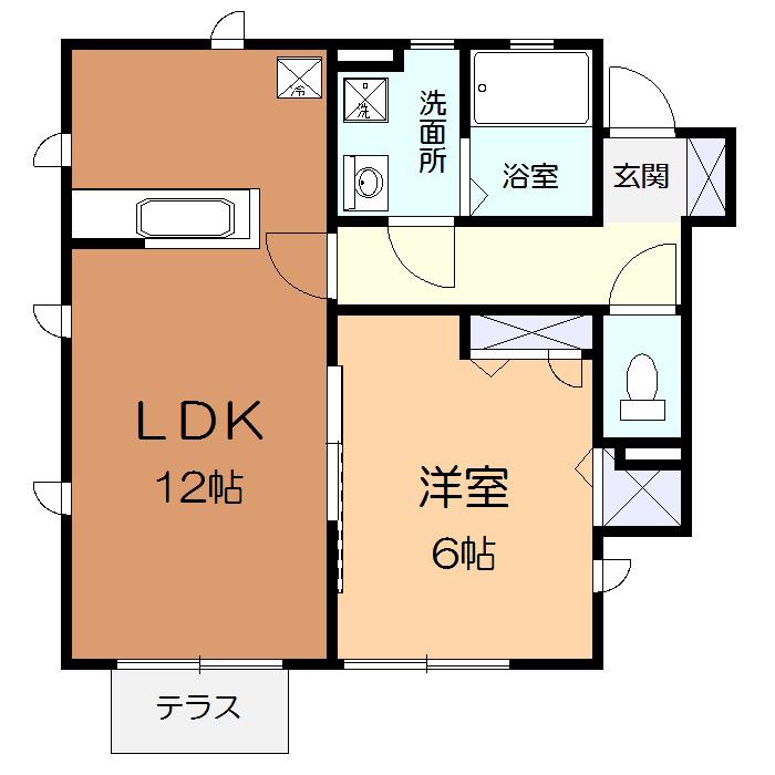 レガーロ本鵠沼(1LDK/1階)の間取り写真