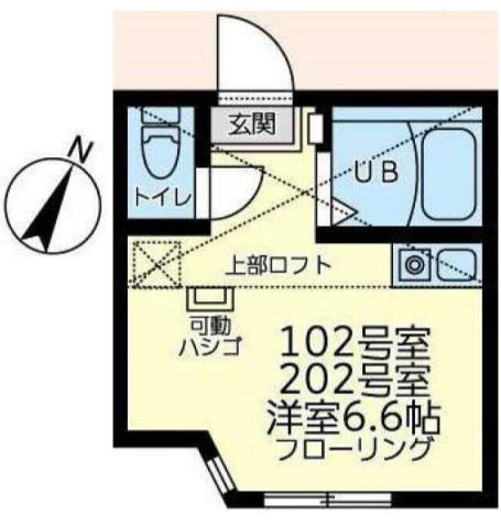 ユナイト風浦バリジカータ(ワンルーム/1階)の間取り写真