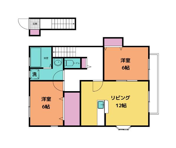 リアン山王(2LDK/2階)の間取り写真