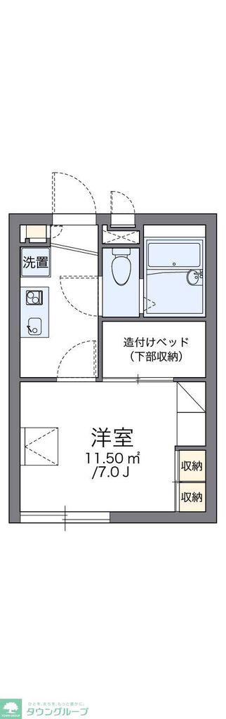 レオパレス四季(1K/1階)の間取り写真