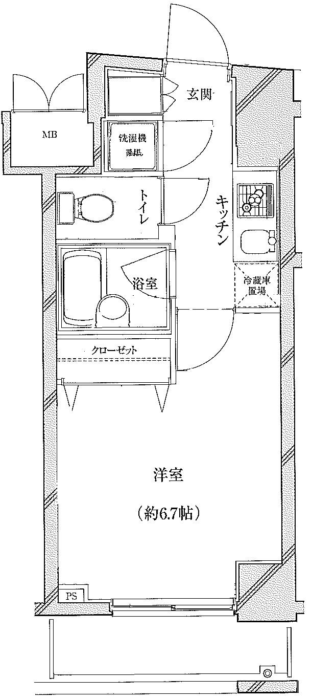 パレステュディオ文京湯島ドルチェ(1K/3階)の間取り写真