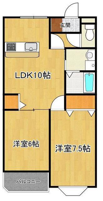 サンブリッヂNT(2LDK/2階)の間取り写真