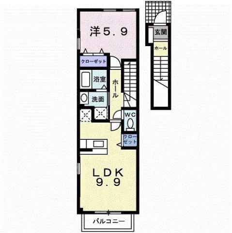 フォレストヒルズ3号館(1LDK/2階)の間取り写真