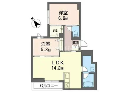 セントリビエ(2LDK/2階)の間取り写真