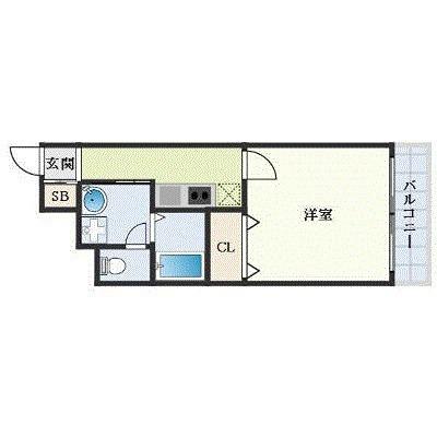 アンプルールフェールドミール(1K/1階)の間取り写真