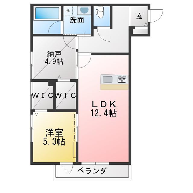 クアルトシンワ(1SLDK/2階)の間取り写真