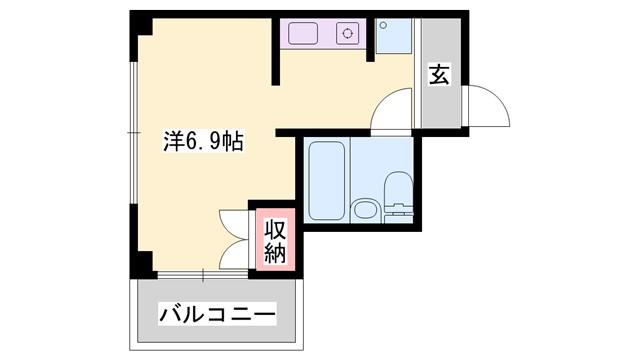 エレーヴ新在家(ワンルーム/4階)の間取り写真