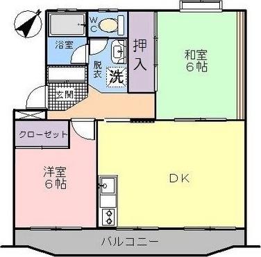 ＪＲ東海道本線 掛川駅 徒歩33分 3階建 築38年(2LDK/1階)の間取り写真
