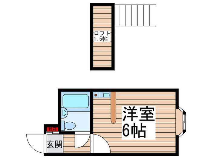B´CASA松戸馬橋RE-BORN(ワンルーム/2階)の間取り写真
