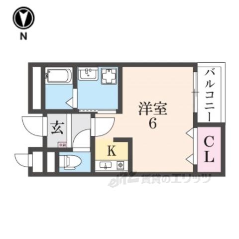 グランツ.K(1K/2階)の間取り写真