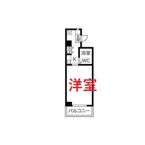 スカイコート川崎(ワンルーム/4階)の間取り写真