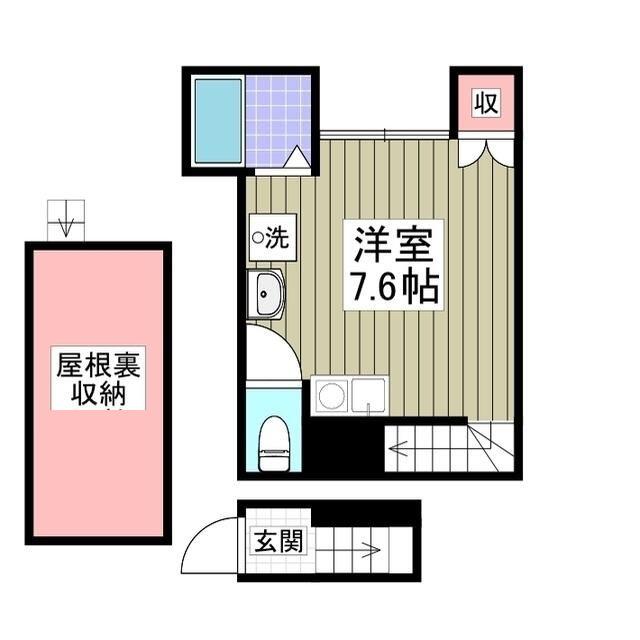ライズ浜田山(ワンルーム/2階)の間取り写真