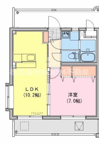 M10.牟田町I(1LDK/3階)の間取り写真