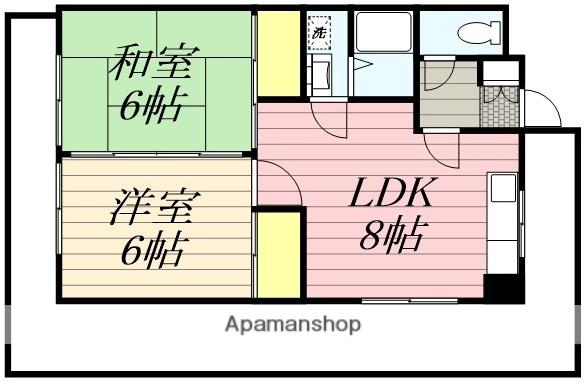 パームコート(2LDK/4階)の間取り写真