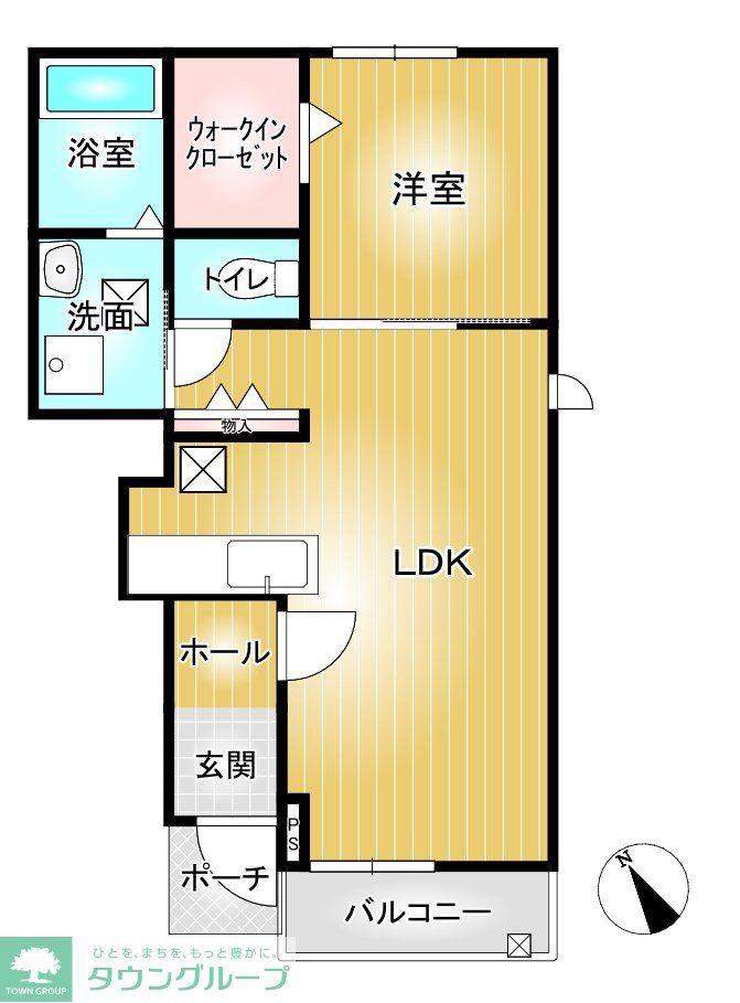 エボリューションI(1LDK/1階)の間取り写真