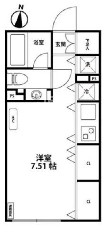 GC目白(ワンルーム/4階)の間取り写真