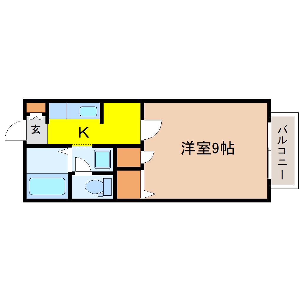 クタハウス(1K/2階)の間取り写真