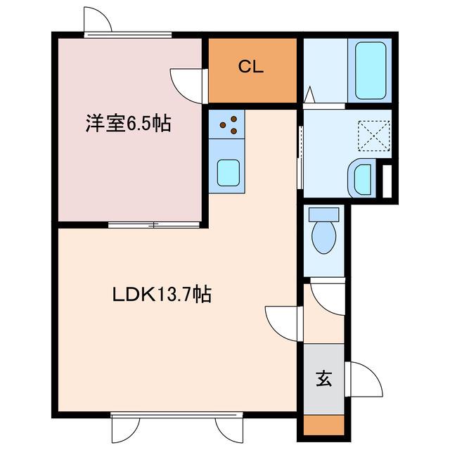 BLACK LABELIV(1LDK/2階)の間取り写真