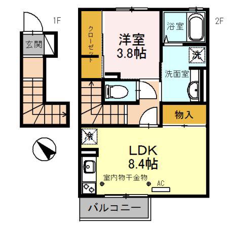 エスタシオンJ(1LDK/2階)の間取り写真