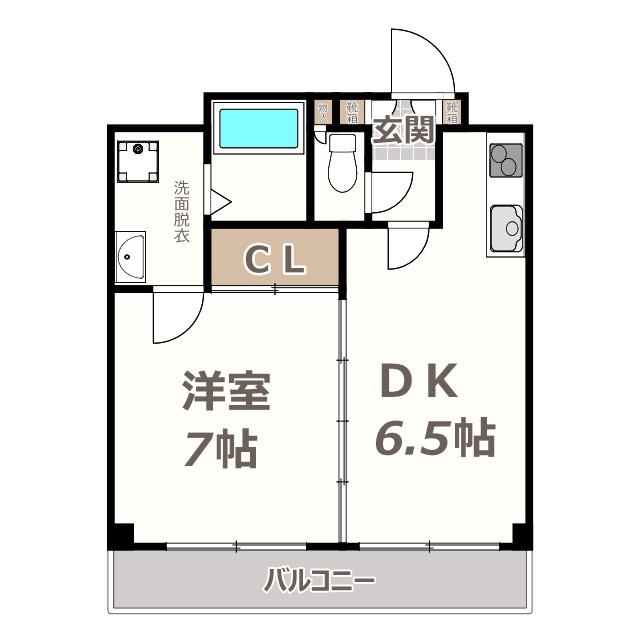 アーバンステージ天王寺東(1DK/6階)の間取り写真