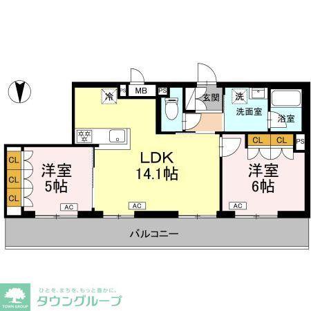 ロイジェント上板橋(2LDK/4階)の間取り写真