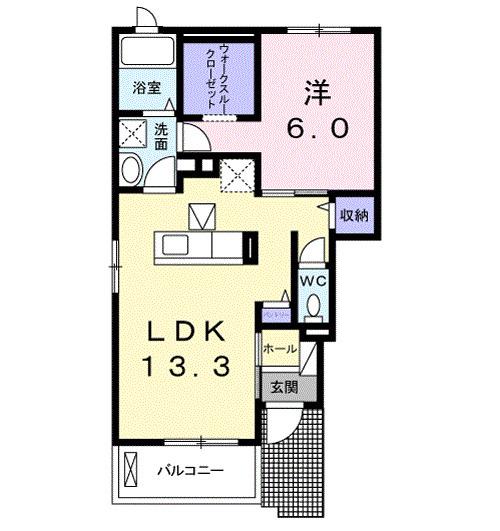 SUNNY RESIDENCE(1LDK/1階)の間取り写真