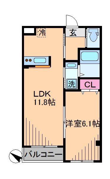 ラシードレーブ(1LDK/3階)の間取り写真