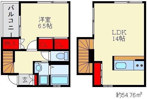 CASAMASA(1LDK/1階)の間取り写真