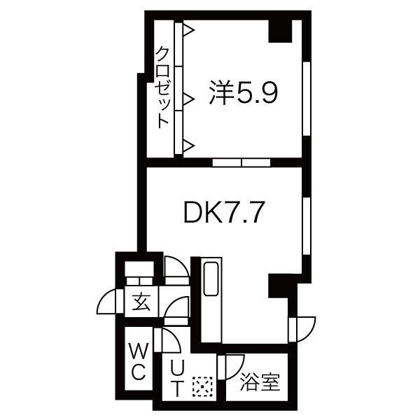 ゆとり南郷(1LDK/4階)の間取り写真