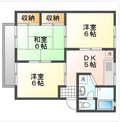 サンライズ(3DK/2階)の間取り写真