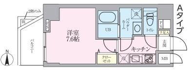 ADACHI LINER TONERI RESIDENCE(1K/4階)の間取り写真