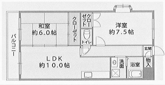 シャンポール西藤江II(2LDK/1階)の間取り写真