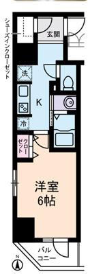 ライジングプレイス亀戸(1K/2階)の間取り写真