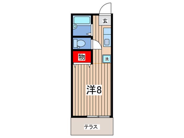 ローズコート(ワンルーム/1階)の間取り写真
