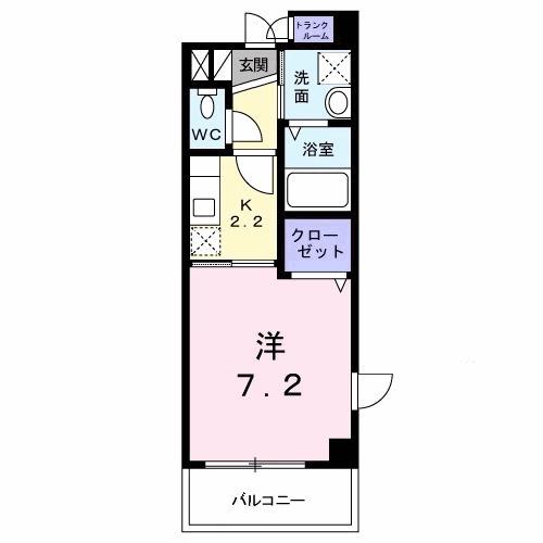 エリエント(1K/4階)の間取り写真