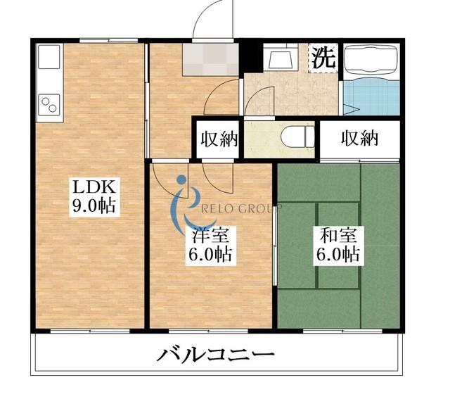サンコーハイツ(2LDK/3階)の間取り写真