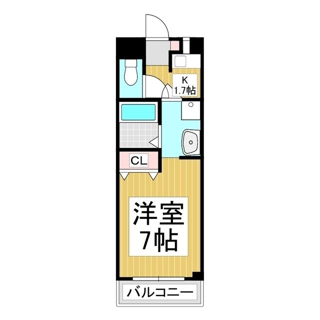 プレスタンテ(1K/5階)の間取り写真