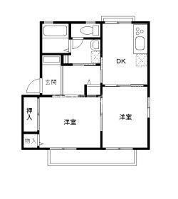 サンモール S&E D棟(2DK/2階)の間取り写真