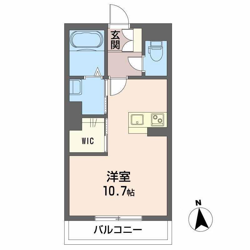 チェルシー 西津田 ウエスト(ワンルーム/1階)の間取り写真
