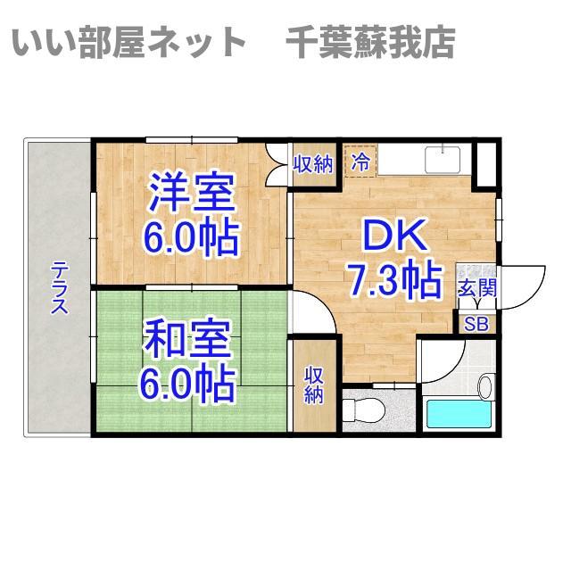 S・ベステモール(2DK/1階)の間取り写真
