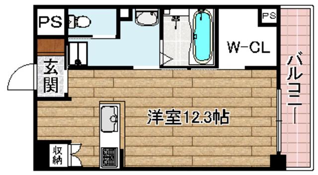 グランベージュ大手町(1K/2階)の間取り写真