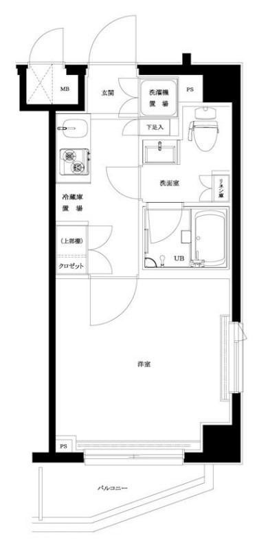ルーブル旗の台弐番館(1K/4階)の間取り写真